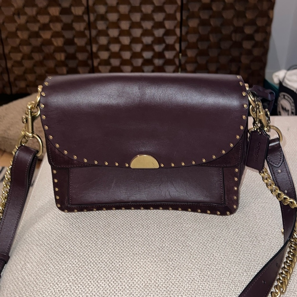 Coach leather + suede crossbody handbag!